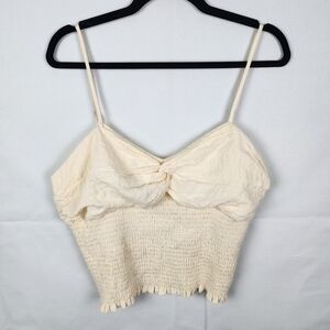 NWT Lulu's Women's Smocked Tan Cropped Top Size‎ Extra Large